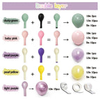 Pastel Green Pink Balloon Garland Double Stuffed Purple Pink Balloon Arch Kit Pearl Yellow Balloon Different Sizes for Birthday Wedding