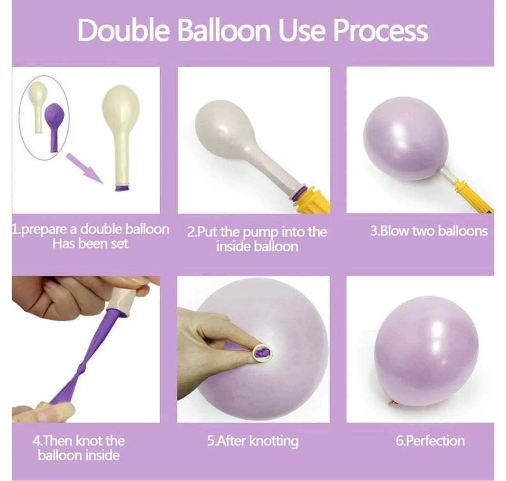 Pastel Green Pink Balloon Garland Double Stuffed Purple Pink Balloon Arch Kit Pearl Yellow Balloon Different Sizes for Birthday Wedding