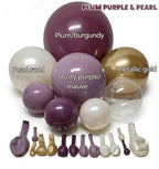 Dusty Purple Gold Balloon Arch Kit Double Stuffed Plum, Dark Lavender, Pearl White Sand Balloon Garland with Clear Bobo for Birthday, Bridal