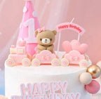 3 Pcs Bear Cake Toppers for Birthday Baby Shower Party Decorations Supplies Teddy Bear Cake Toppers