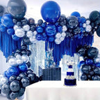Navy Blue Silver Balloon Garland Kit, Royal Blue Balloon Arch for Birthday, Baby Shower, Graduation, Wedding Party Decor , 160Pcs