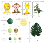 Safari Animals Cake Topper, Jungle Birthday Cake Decorations, Lion Giraffe Monkey Topper, Wild One Baby Shower Party Decor