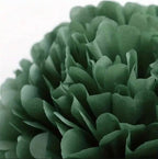 Pom Pom Set | Green Tissue Paper Pom Poms | Dusty Green Paper Flowers | Wedding Decor | Baby Shower | Birthday Party Decor 15pcs
