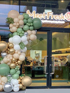 152PCS Sage Green Balloon Garland Arch Kit Green and Gold Balloon Garland Kit Retro Green and White Latex Balloons Set for Wedding Birthday