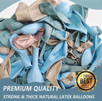 Dusty Baby Blue Balloons Balloon Arch Garland Kit,Sand White Metallic Gold Dusty Slate Fog Baby Blue Balloons for Boy Baby Shower Bridal