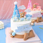 3 Pcs Bear Cake Toppers for Birthday Baby Shower Party Decorations Supplies Teddy Bear Cake Toppers