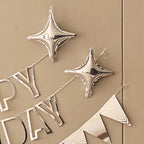Pink and Silver Birthday Balloon Garland Kit Party Decorations ,Bow Balloon Star, Confetti Balloon Triangle Flag Banner 36 Pcs