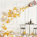 62pcs Champagne Bottle Wine Glass Balloon Garland Arch Kit,Decorations,Gold Silver Balloons for Birthday Wedding Baby Shower Bridal Shower