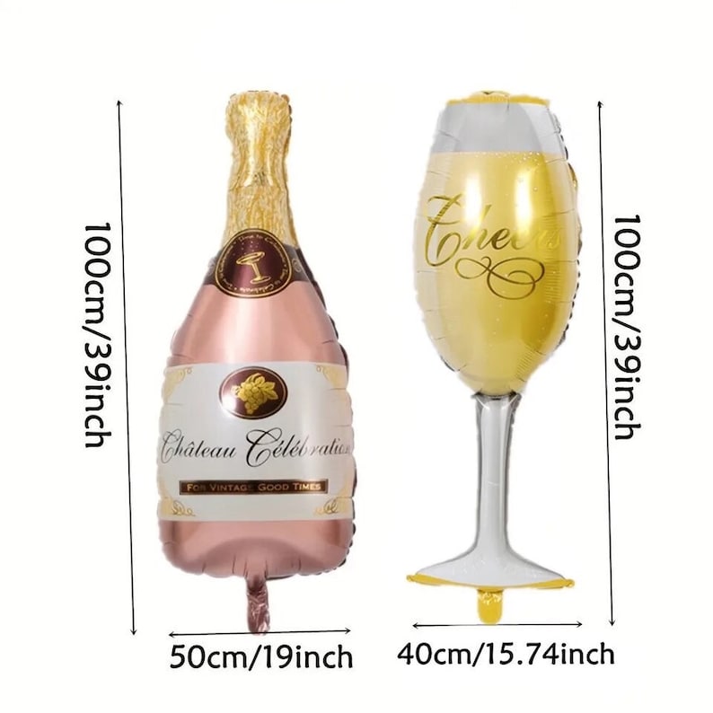 62pcs Champagne Bottle Wine Glass Balloon Garland Arch Kit,Decorations,Gold Silver Balloons for Birthday Wedding Baby Shower Bridal Shower