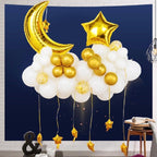 Twinkle Twinkle Little Star Gender Reveal Balloon Arch Kit - White and Gold Moon Star Foil Confetti Balloons for Baby Shower & Christmas