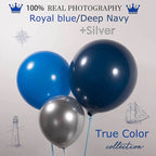 Navy Blue Silver Balloon Garland Kit, Royal Blue Balloon Arch for Birthday, Baby Shower, Graduation, Wedding Party Decor , 160Pcs