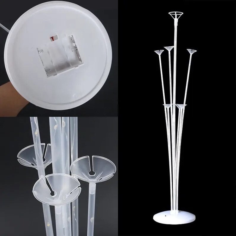 Light Up Balloon Stand Kit-2 Set Clear Balloon Stand for Table, Floor, Table Balloon Stand for Baby Shower Birthday Party Decor Wedding