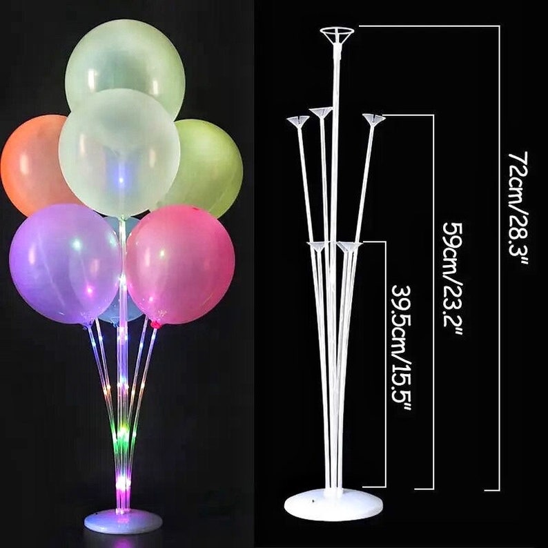 Light Up Balloon Stand Kit-2 Set Clear Balloon Stand for Table, Floor, Table Balloon Stand for Baby Shower Birthday Party Decor Wedding