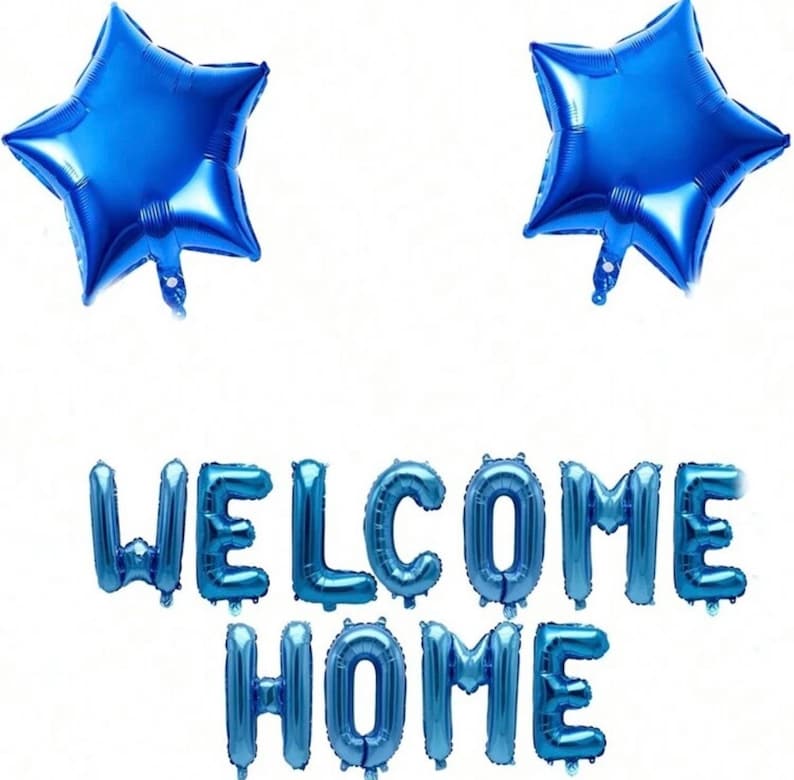 Welcome Home Baby Boy Decorations, Blue Baby Shower Balloons, Newborn Boy Banner, Hospital Room Decorations