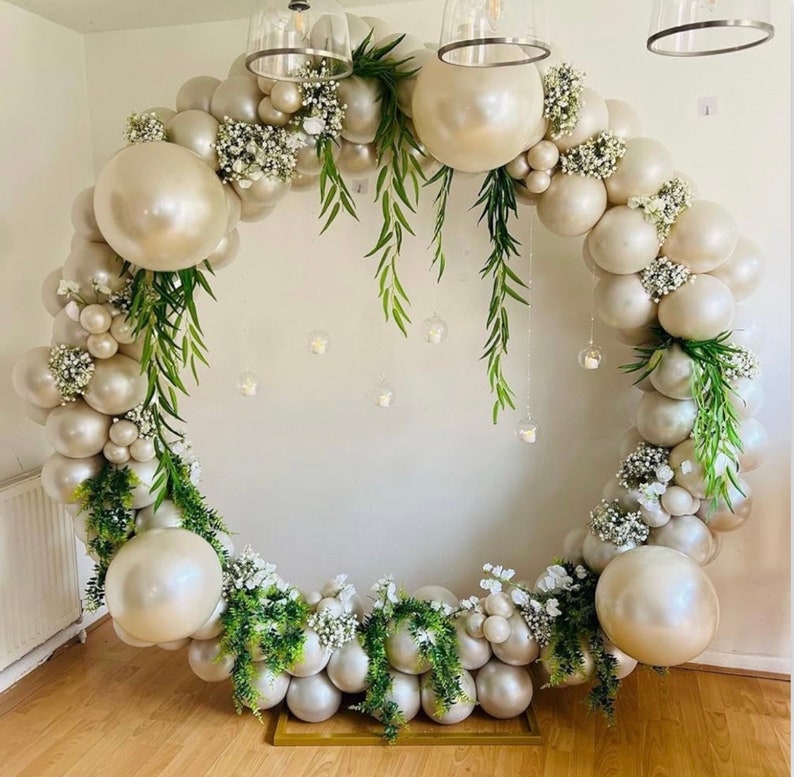 Pearl White Double Stuffed Balloons Different Size 115Pcs White Pearl Ivory Balloons Garland kit for Wedding Bridel Baby Shower Engagement