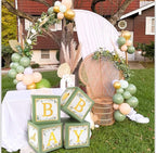 Sage Green 4pcs Baby Boxes with Letters for Baby Shower  Safari Baby Shower Decorations Boy Girl Balloon Boxes ,Gender Reveal, Baby Shower