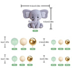 22 PCS Cute Baby Elephant Pearl Balls Cake Picks Decoration Elephant Baby Shower Cake Decoration Cupcake DIY Cake Insert Topper Baking