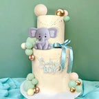 22 PCS Cute Baby Elephant Pearl Balls Cake Picks Decoration Elephant Baby Shower Cake Decoration Cupcake DIY Cake Insert Topper Baking