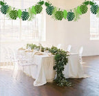 Jungle Leaf Garland Party Decor, Green Tropical Leaves Banner, Safari Birthday Baby Shower Decorations, Dinosaur Party Backdrop, Hawaii Luau