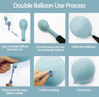 Dusty Blue White Balloon Garland Double Stuffed Pastel Light Blue Balloon White Sand Beige Cream Balloon Arch Kit Metallic Gold Balloons