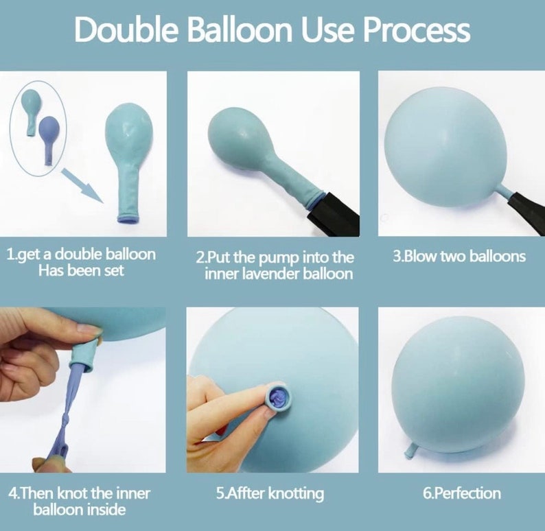 Dusty Blue White Balloon Garland Double Stuffed Pastel Light Blue Balloon White Sand Beige Cream Balloon Arch Kit Metallic Gold Balloons