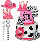 22PCS Cowgirl Cake Decorations Cowgirl Hat and Boot Cake Toppers Western Cowgirl Birthday Baby Shower for Western Theme Party Favors Supplie