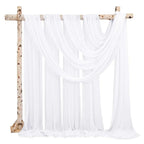 Wedding Arch Draping Fabric,4 Panels 28"x20ft White Wedding Arch Drapes for Ceremony Chiffon Fabric Drapes Arbor Drapery Wedding Arch