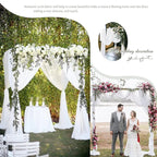 Wedding Arch Draping Fabric,4 Panels 28"x20ft White Wedding Arch Drapes for Ceremony Chiffon Fabric Drapes Arbor Drapery Wedding Arch