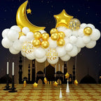 Twinkle Twinkle Little Star Gender Reveal Balloon Arch Kit - White and Gold Moon Star Foil Confetti Balloons for Baby Shower & Christmas