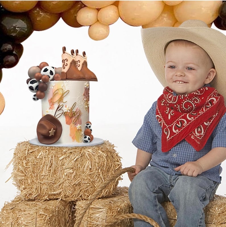 23pcs Cowboy Cake Decorations Cowboy Hat Boot Cake Toppers Western Cowboy Birthday Baby Shower for Western Theme Party Favors Supplies