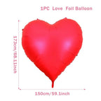63 inch Red Heart Balloons,Giant Heart Shaped Love Balloons for Valentine's Day Wedding Engagement Anniversary Decorations