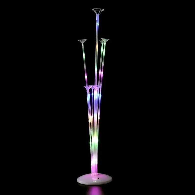 Light Up Balloon Stand Kit-2 Set Clear Balloon Stand for Table, Floor, Table Balloon Stand for Baby Shower Birthday Party Decor Wedding