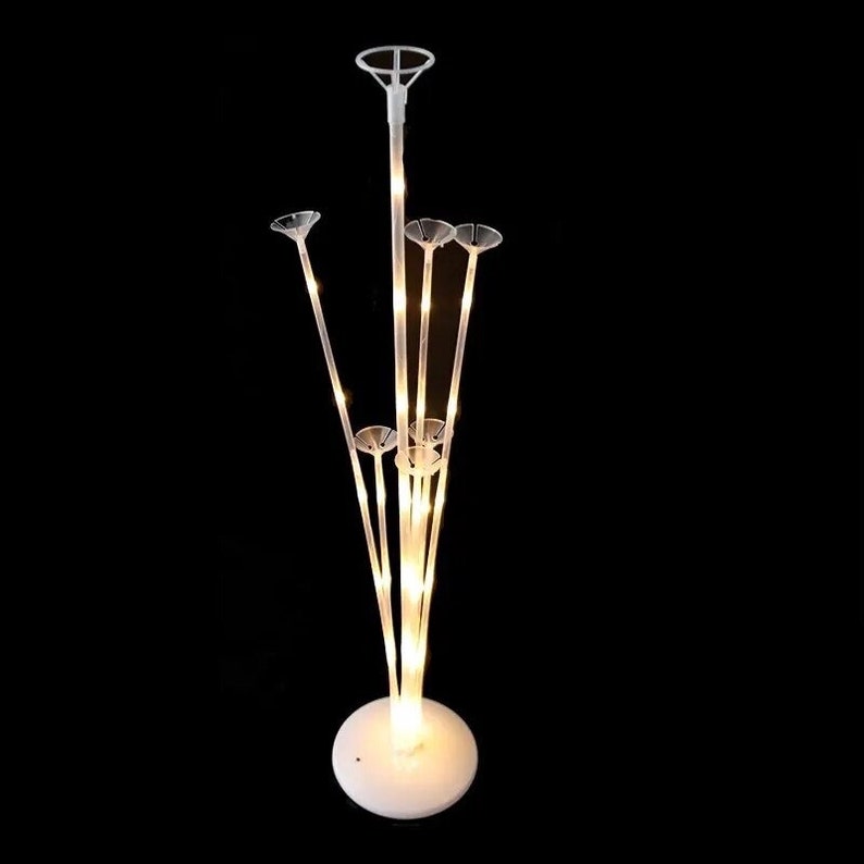 Light Up Balloon Stand Kit-2 Set Clear Balloon Stand for Table, Floor, Table Balloon Stand for Baby Shower Birthday Party Decor Wedding