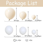 White Sand Balloon Garland Arch Kit 141PCS Neutral Sand White Latex Balloons for Boho Wedding Bridal Shower Birthday Baby Shower Party
