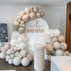 White Sand Balloon Garland Arch Kit 141PCS Neutral Sand White Latex Balloons for Boho Wedding Bridal Shower Birthday Baby Shower Party