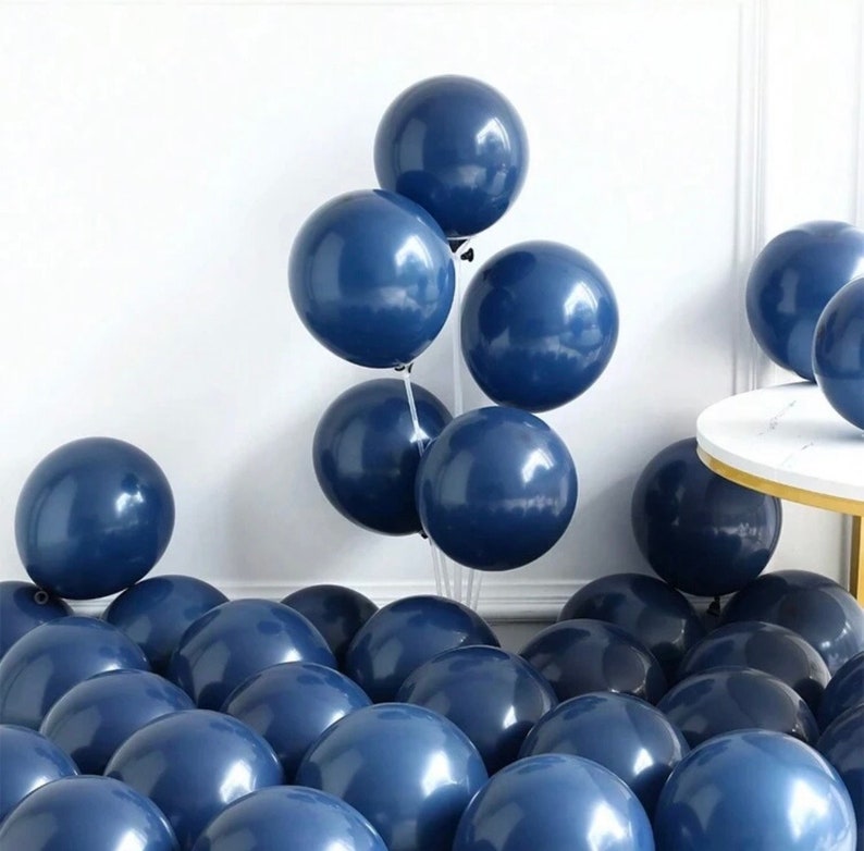 141pcs Navy Blue Balloon Garland Arch Kit, Navy Blue and Chrome Gold White Balloons with Star and Crown Foil Balloons for Boy Birthday Baby
