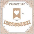 Engagement Party Decorations Engaged Banner Heart Burlap Rustic Bunting Garland LED Fairy Lights Battery Operated String Lights for Outdoor