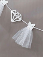 White Bride to Be Banner Sign Double Sided Glitter Paper 3D Wedding Dress Diamond Bride Garland for Bridal Shower Engagement Wedding Bachelo