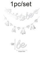 White Bride to Be Banner Sign Double Sided Glitter Paper 3D Wedding Dress Diamond Bride Garland for Bridal Shower Engagement Wedding Bachelo