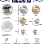 Chrome Gold Silver Balloon Garland Kit-Metallic Gold Silver Balloons and 4D Disco Silver Foil Mylar Balloons Arch for Birthday Baby Shower