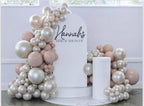 Pearl White Double Stuffed Balloons Different Size 115Pcs White Pearl Ivory Balloons Garland kit for Wedding Bridel Baby Shower Engagement