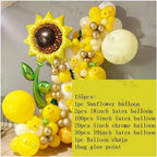 Sunflower Balloon Garland Kit | Yellow Gold Balloon Arch | Daisy Party Decor | Summer Birthday Decorations | Baby Shower Balloon Kit 155 pcs
