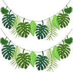 Jungle Leaf Garland Party Decor, Green Tropical Leaves Banner, Safari Birthday Baby Shower Decorations, Dinosaur Party Backdrop, Hawaii Luau
