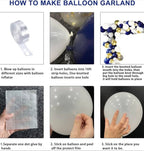 Blue Silver Balloons Garland Kit, 120pcs Navy Blue and Silver Confetti White Balloons Arch for Graduation, Birthday Party, Wedding DIY Decor