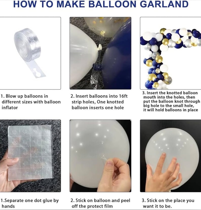 Blue Silver Balloons Garland Kit, 120pcs Navy Blue and Silver Confetti White Balloons Arch for Graduation, Birthday Party, Wedding DIY Decor