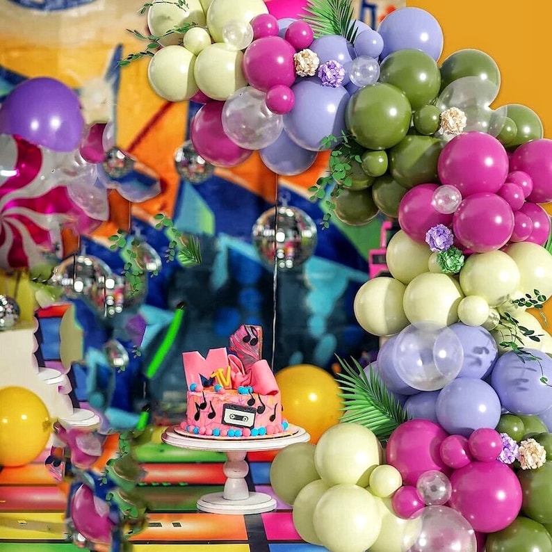 Pink Green Balloon Arch Kit, 114pcs Balloon Garland, Birthday Party Decorations, Boho Balloon Arch, Baby Shower Decor, Photo Backdrop