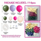 Pink Green Balloon Arch Kit, 114pcs Balloon Garland, Birthday Party Decorations, Boho Balloon Arch, Baby Shower Decor, Photo Backdrop