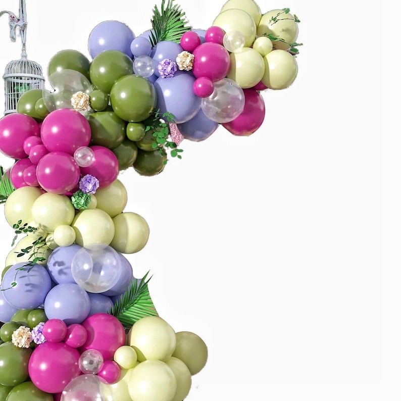 Pink Green Balloon Arch Kit, 114pcs Balloon Garland, Birthday Party Decorations, Boho Balloon Arch, Baby Shower Decor, Photo Backdrop