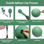 Dusty Blue and Green Balloon Garland - Double Stuffed Sage Green Teal White Matte Balloons Olive Slate Blue Boho Balloon Arch Kit