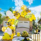 Yellow White Gold Lemon Balloon  Garland  Arch Kit 150Pcs Pearl White  Balloon  & Mylar Lemon  Lime  Balloons